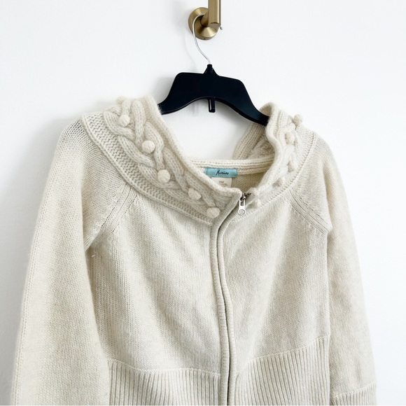 Vintage Marciano Wool Angora Ivory Off Shoulder Zip Front Knit Sweater Size M - Picture 4 of 7